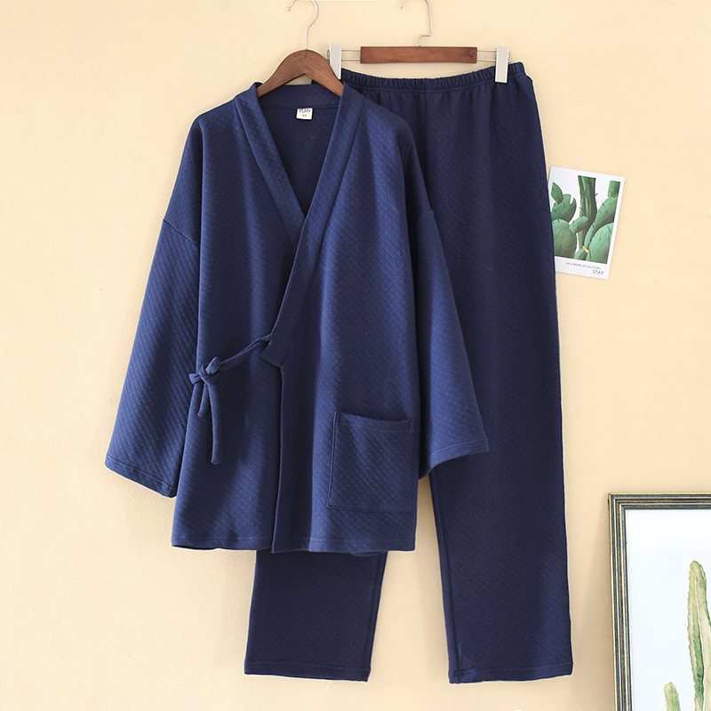 Kimono Yukata Cotton - Męski Japoński Kimono Yukata Piżama Komplet