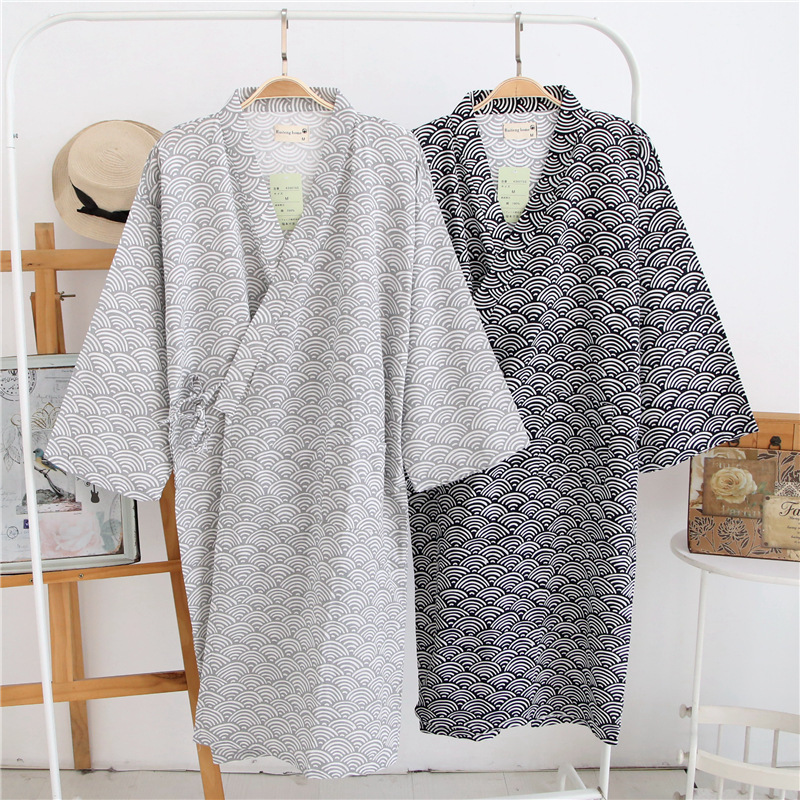 Kimono Yukata Cotton - 2026 Nowy męski szlafrok z bawełny