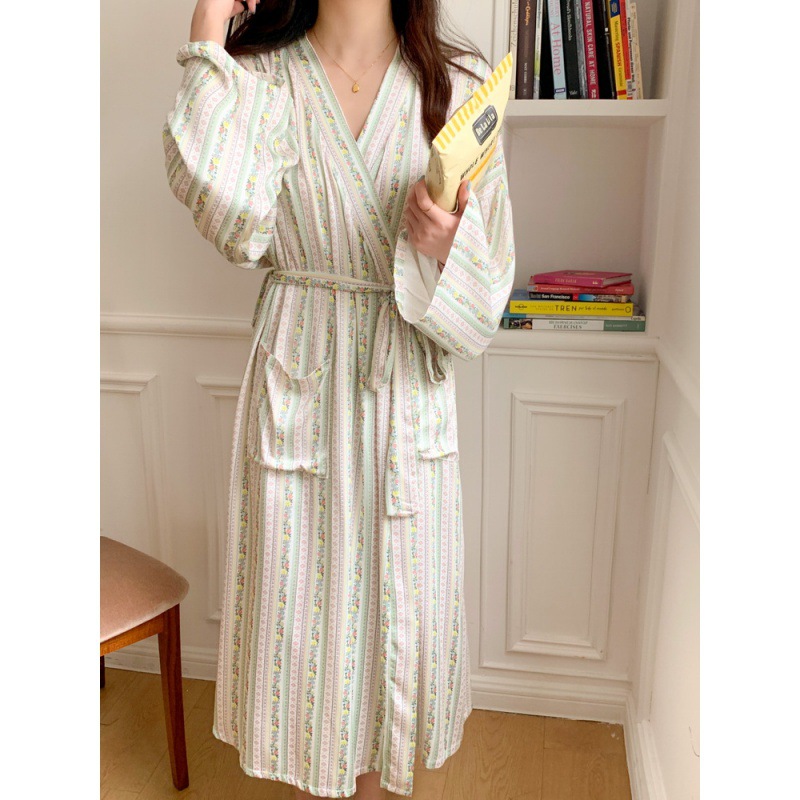 Kimono Yukata Cotton - Koreański Szlafrok Kimono Pajama Damska Wiosna
