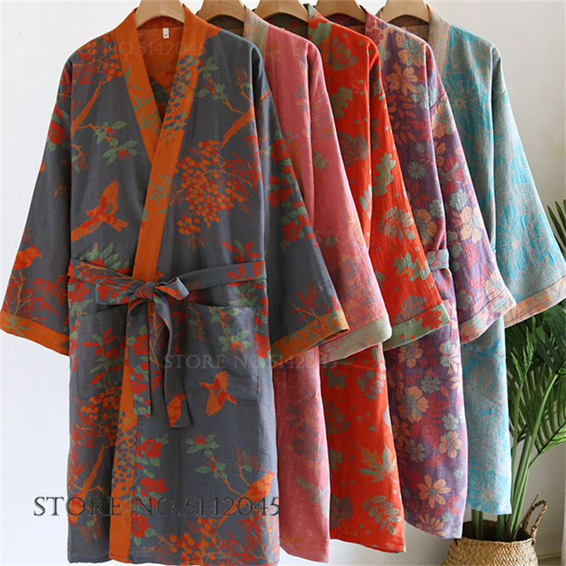 Kimono Yukata Cotton - Damski japoński retro kimono szlafrok yukata