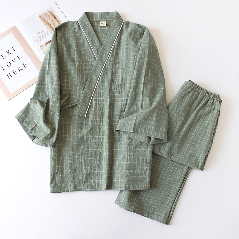 Kimono Yukata Cotton - Japońskie kimono, bawełniana gaza, męska koszula